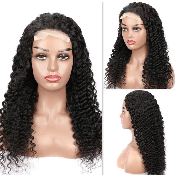💫 26” 100% HUMAN HAIR DEEP BRAZILIAN WAVY LACE FRONT 4 x 4 FRONT PART WIG - Picture 5 of 11
